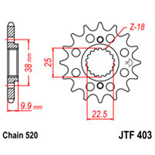 JT JT Gear Box Sprockets G/B 403-15